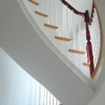 Unsupported curved stair.