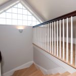 Guardrail with wood balusters and a custom newel post.