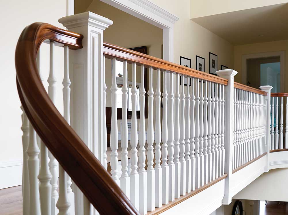 photo of box newels and balusters on railing